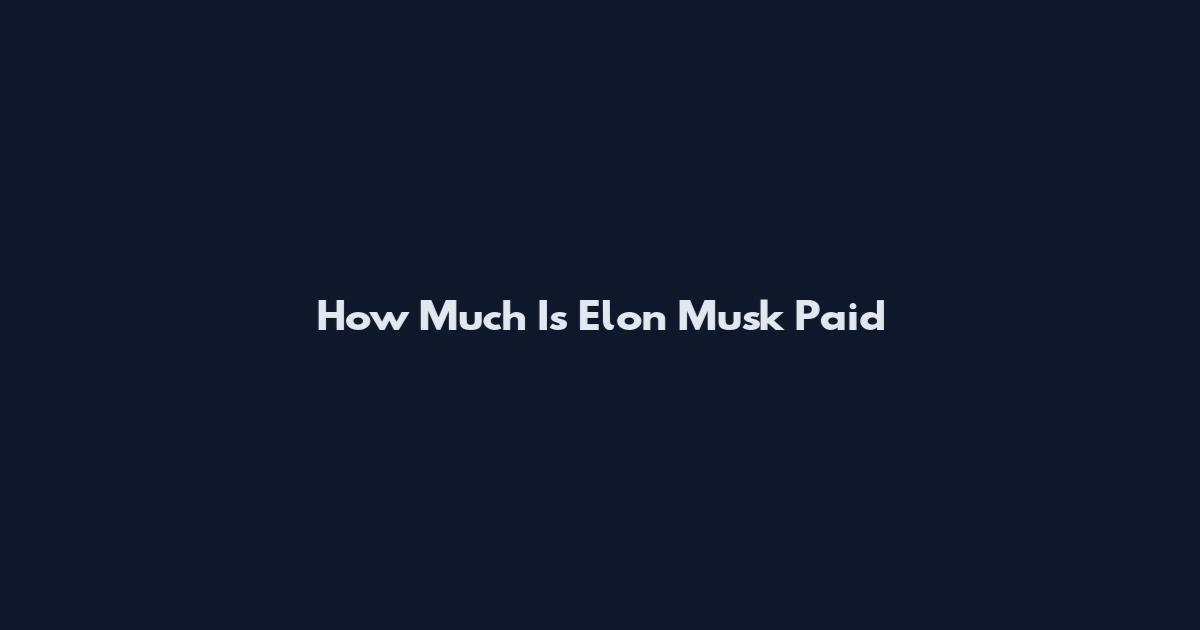 How Much Is Elon Musk Paid