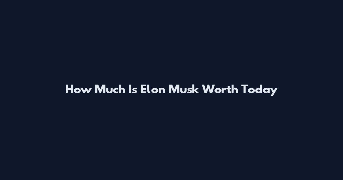 How Much Is Elon Musk Worth Today
