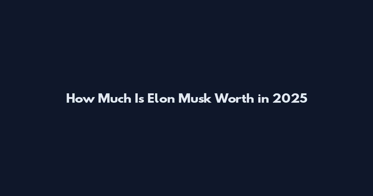 How Much Is Elon Musk Worth in 2025