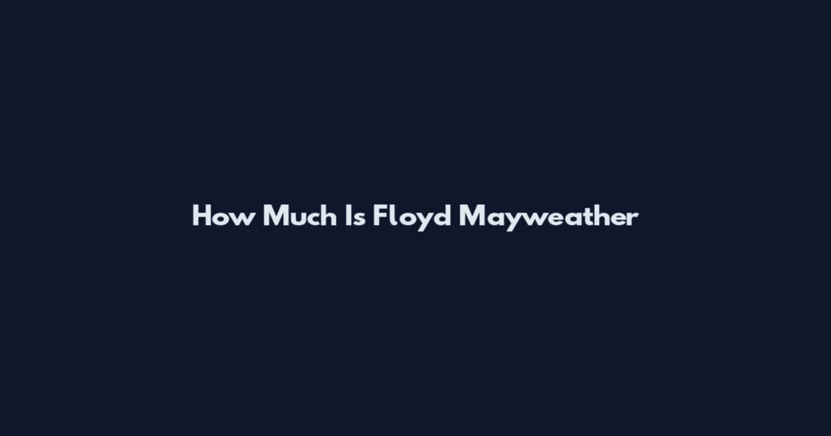 How Much Is Floyd Mayweather