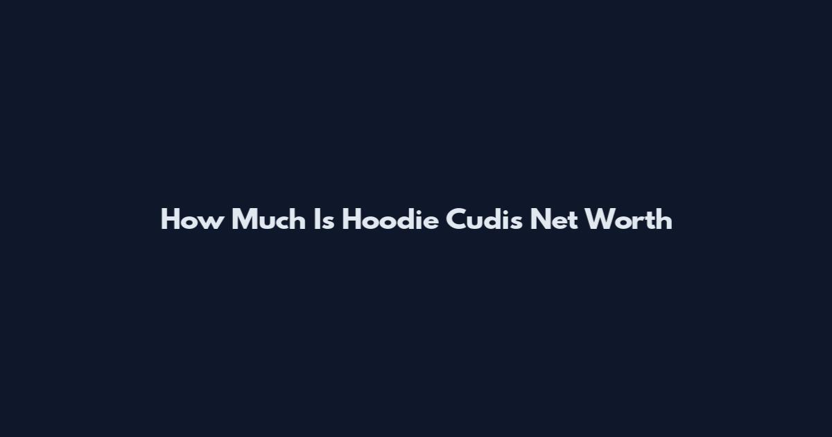 How Much Is Hoodie Cudi's Net Worth