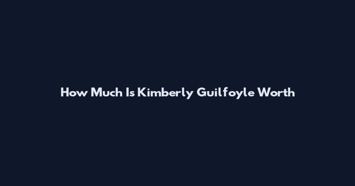 How Much Is Kimberly Guilfoyle Worth