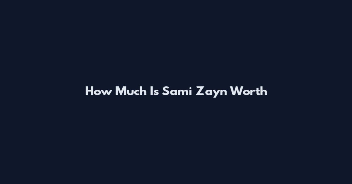 How Much Is Sami Zayn Worth
