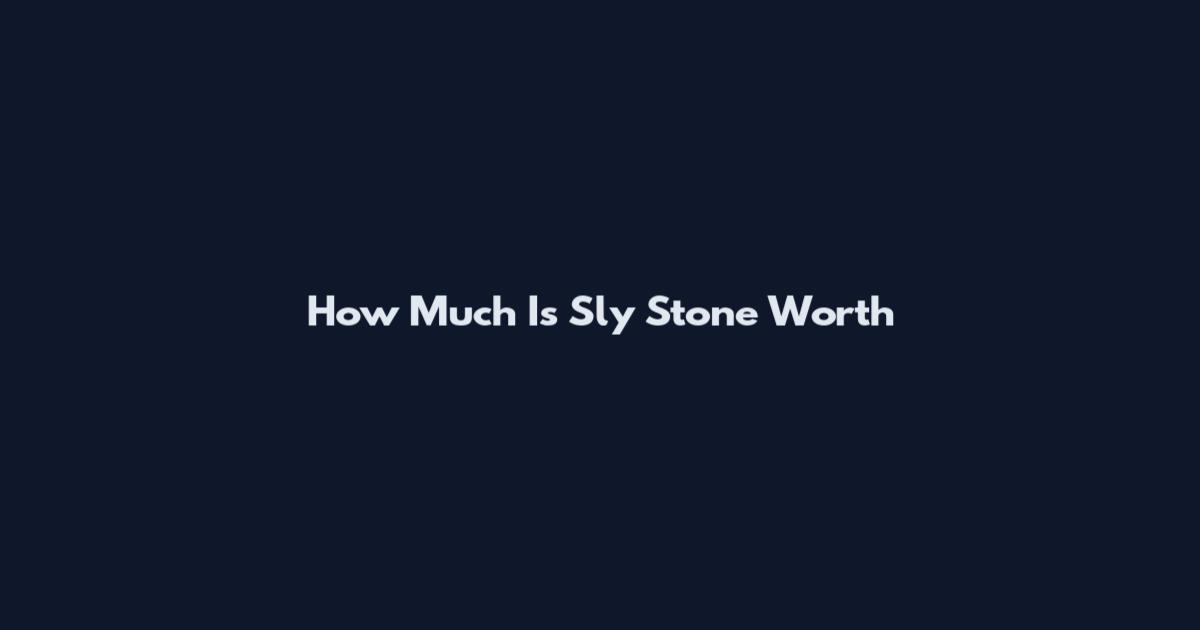 How Much Is Sly Stone Worth
