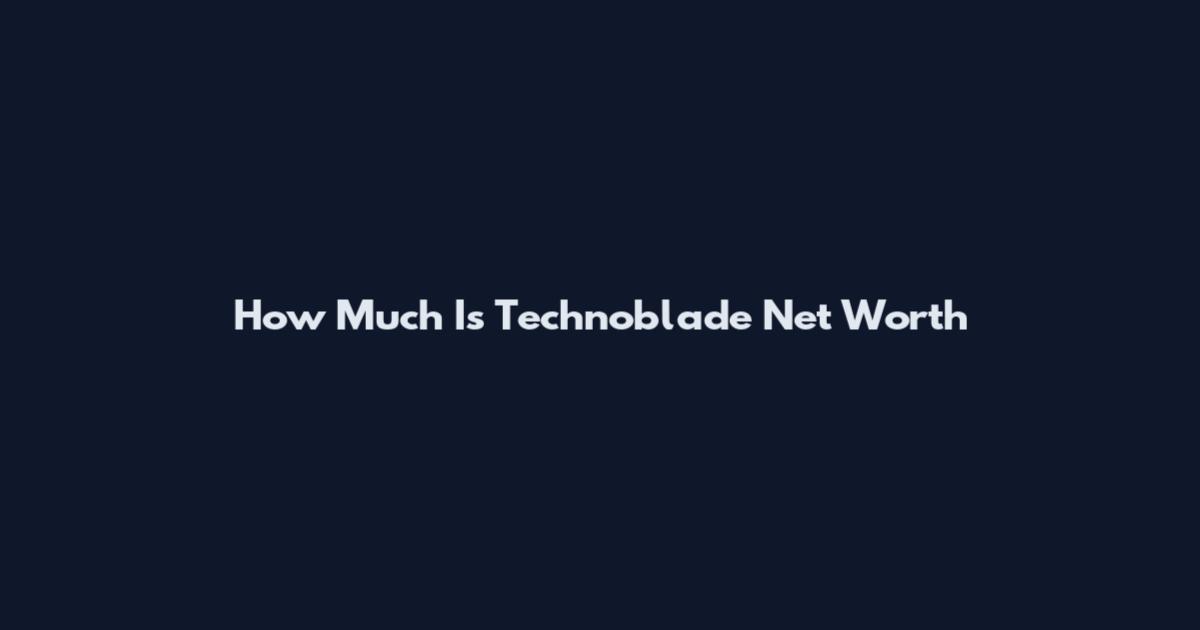 How Much Is Technoblade Net Worth