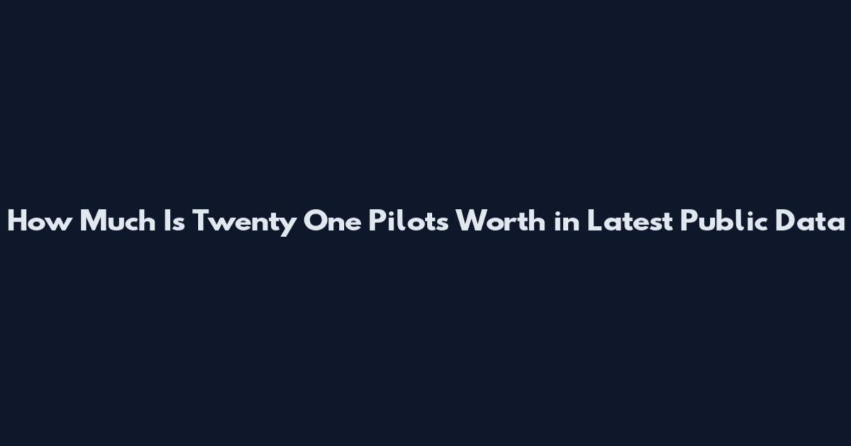 How Much Is Twenty One Pilots Worth in Latest Public Data