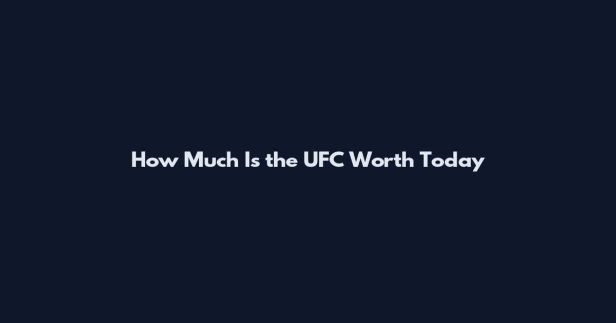 How Much Is the UFC Worth Today