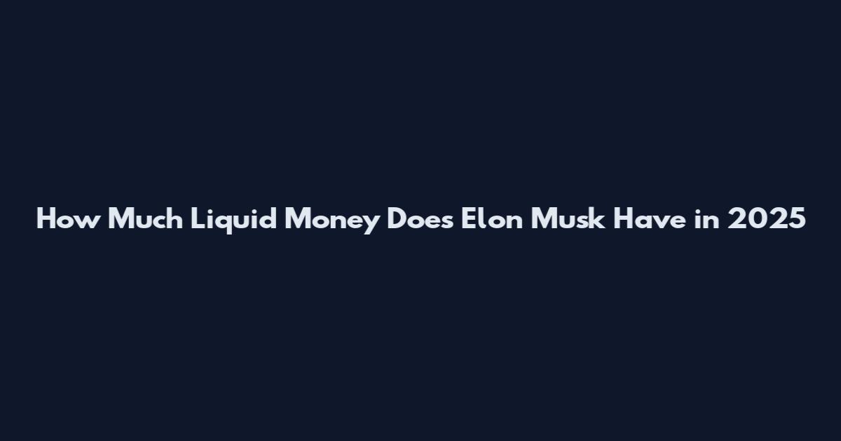 How Much Liquid Money Does Elon Musk Have in 2025