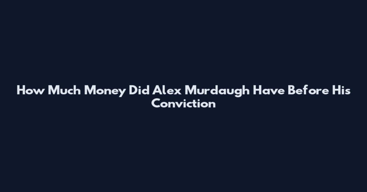 How Much Money Did Alex Murdaugh Have Before His Conviction