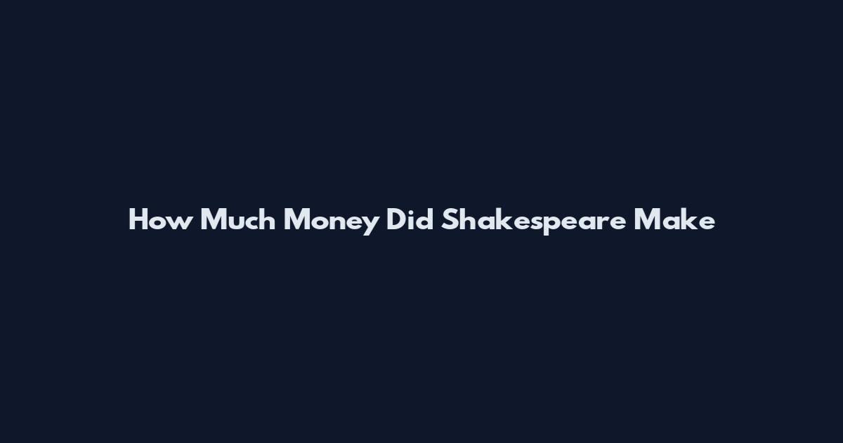 How Much Money Did Shakespeare Make