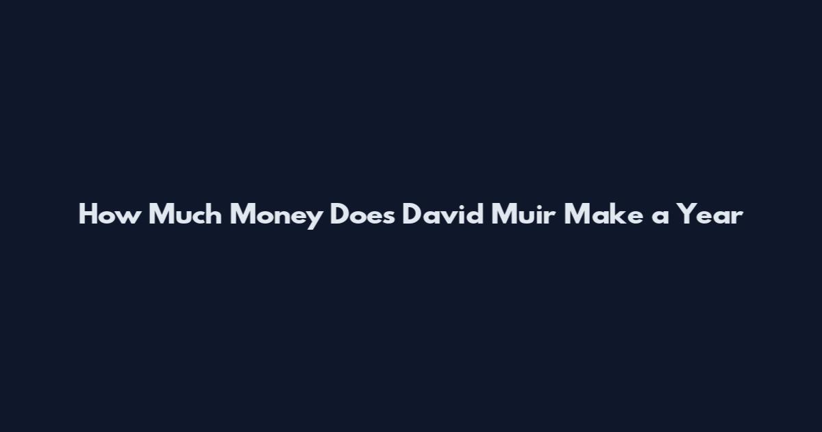 How Much Money Does David Muir Make a Year