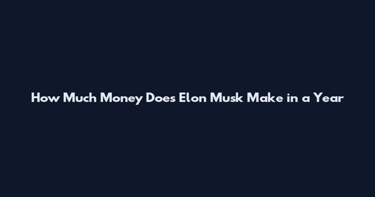 How Much Money Does Elon Musk Make in a Year
