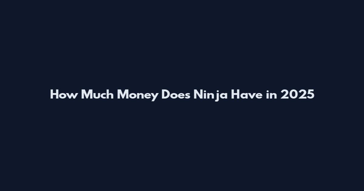 How Much Money Does Ninja Have in 2025