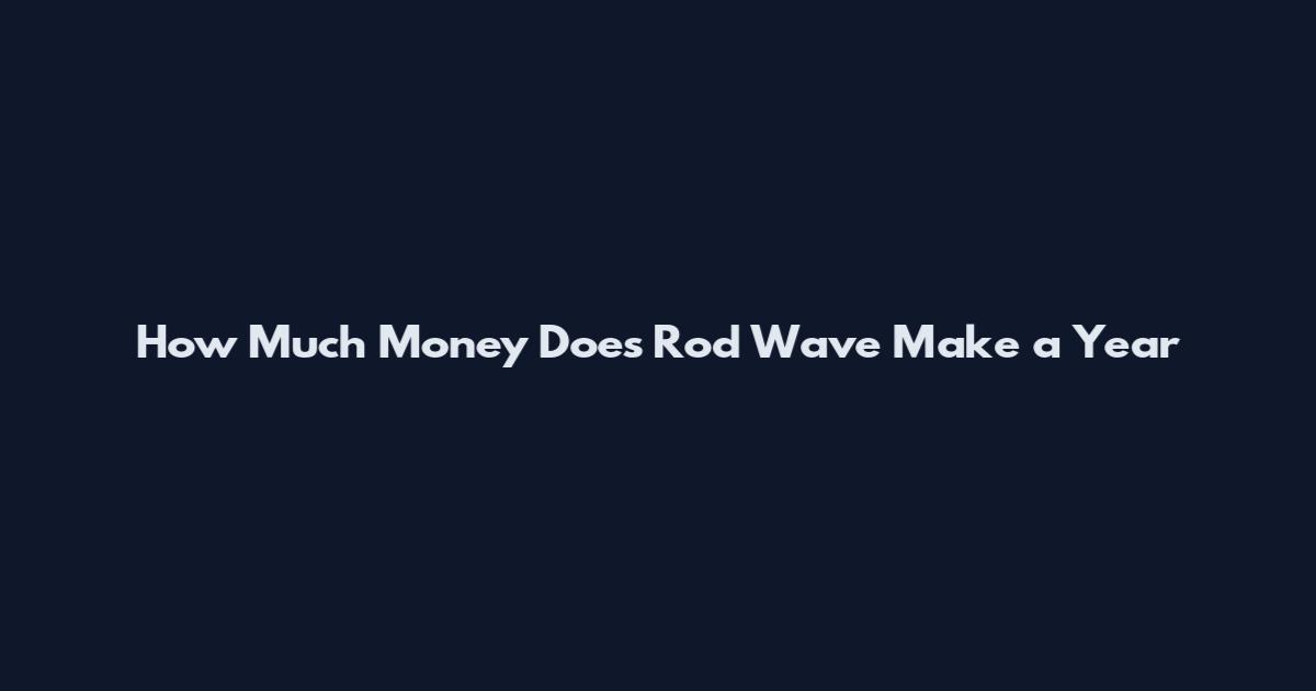 How Much Money Does Rod Wave Make a Year