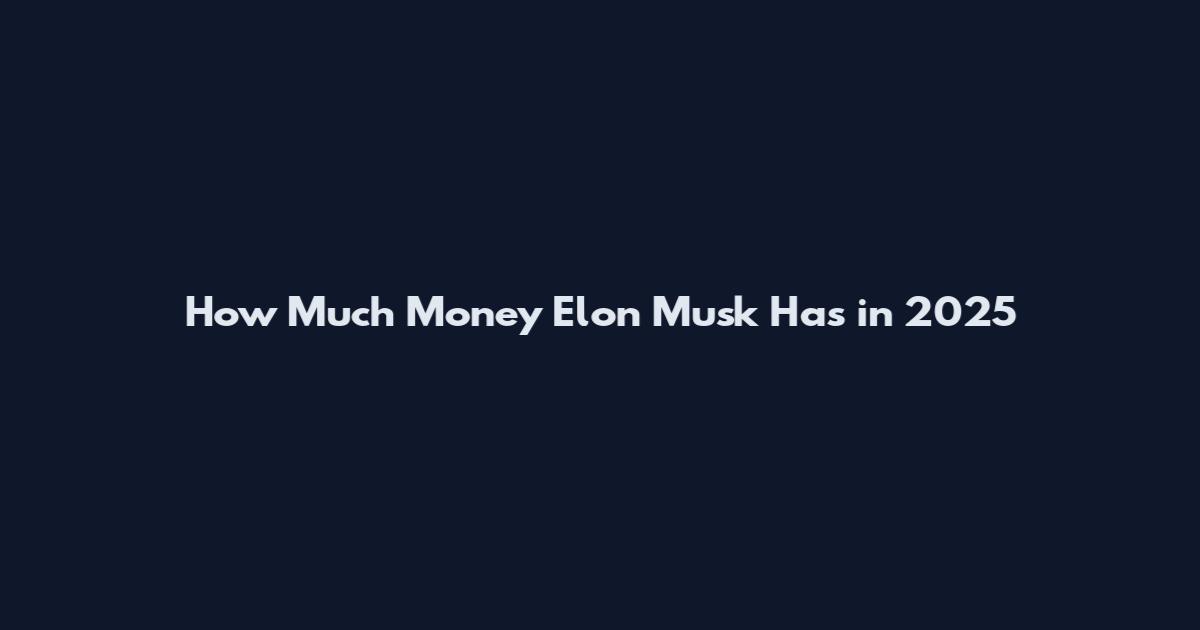 How Much Money Elon Musk Has in 2025