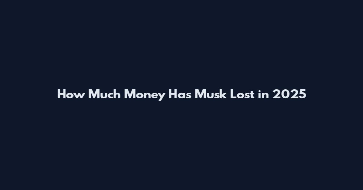 How Much Money Has Musk Lost in 2025