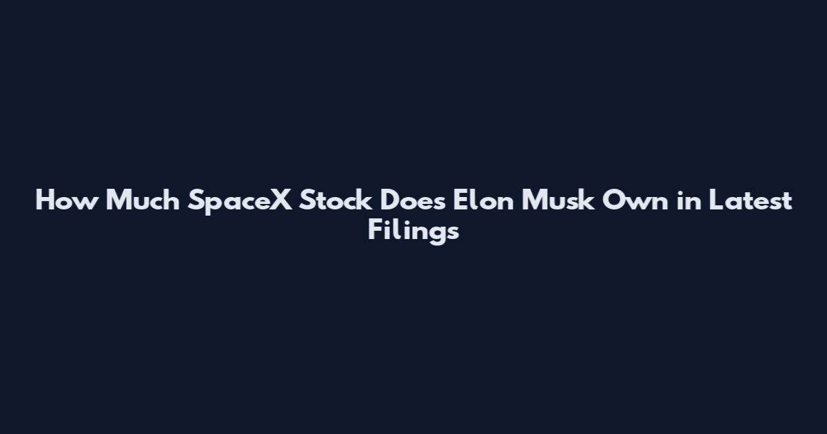 How Much SpaceX Stock Does Elon Musk Own in Latest Filings