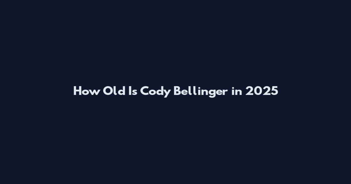 How Old Is Cody Bellinger in 2025