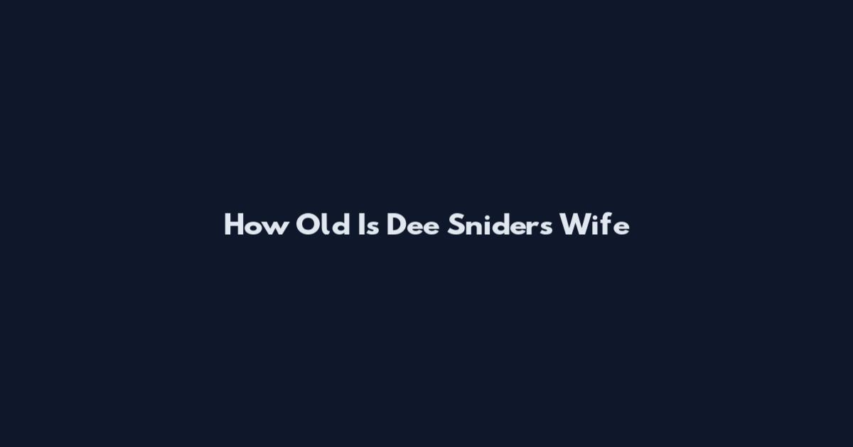 How Old Is Dee Snider's Wife