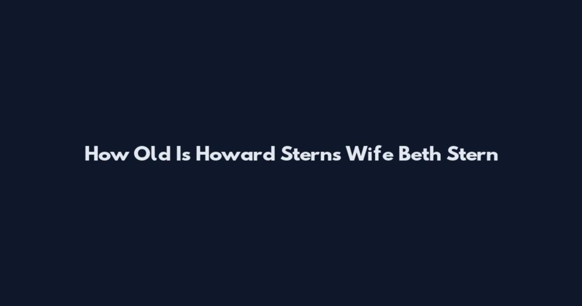 How Old Is Howard Stern's Wife Beth Stern