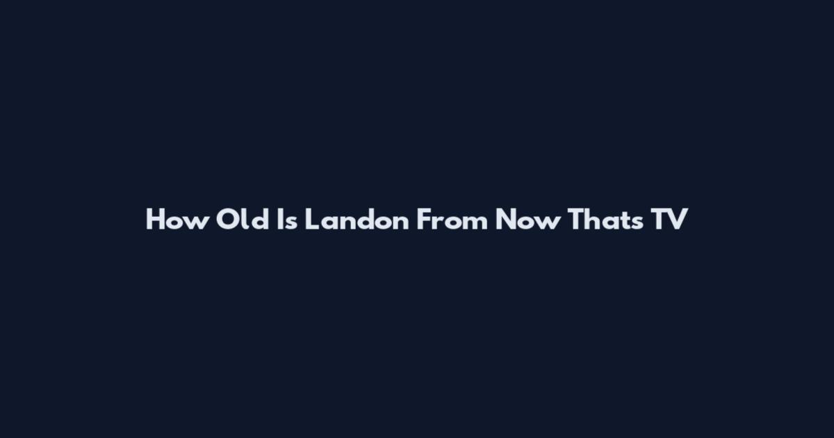 How Old Is Landon From Now That's TV