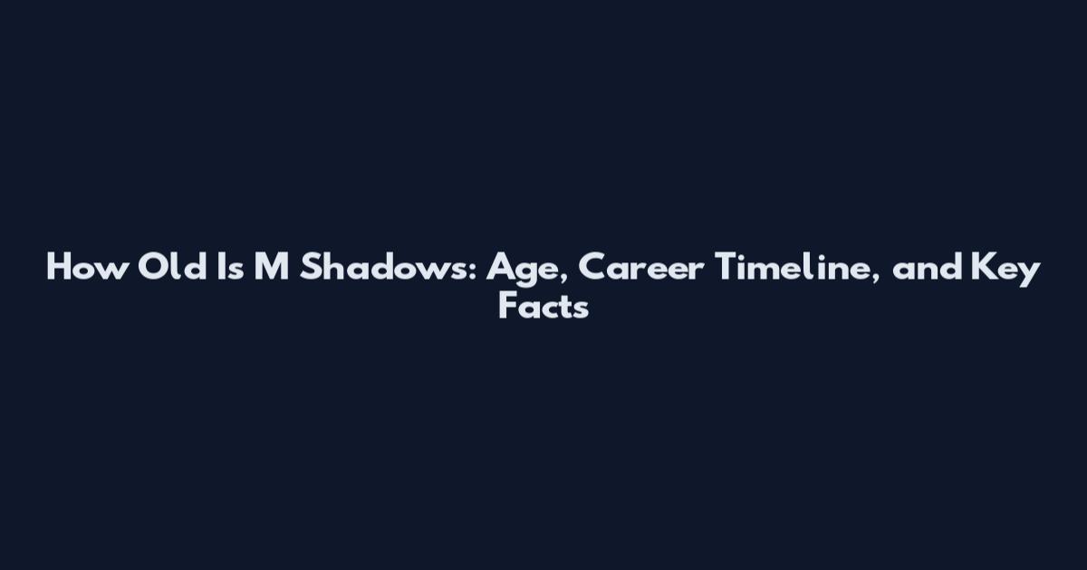 How Old Is M Shadows: Age, Career Timeline, and Key Facts