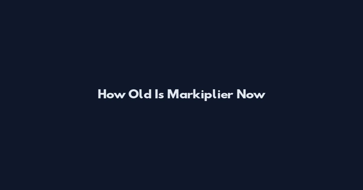 How Old Is Markiplier Now
