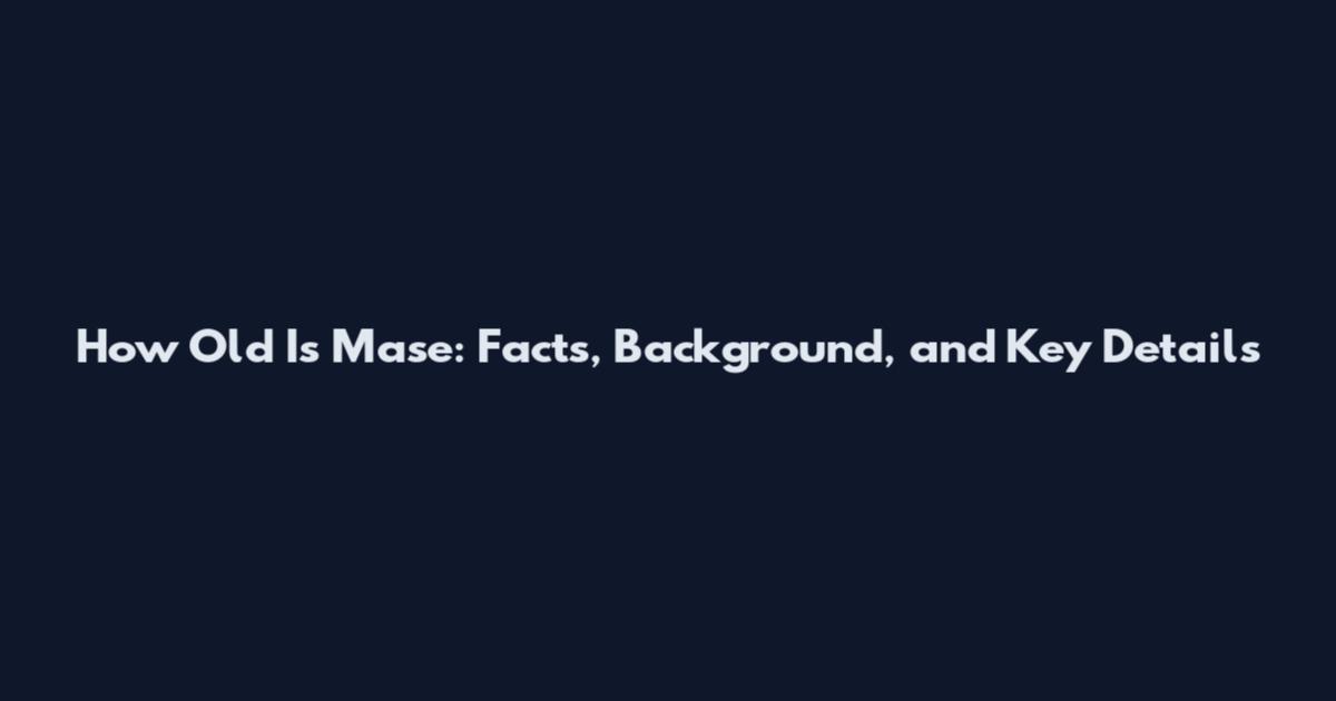 How Old Is Mase: Facts, Background, and Key Details