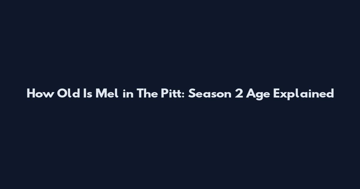 How Old Is Mel in The Pitt: Season 2 Age Explained