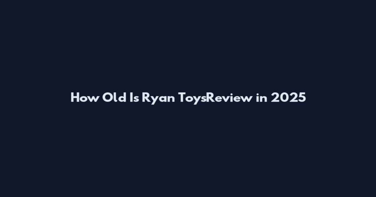 How Old Is Ryan ToysReview in 2025