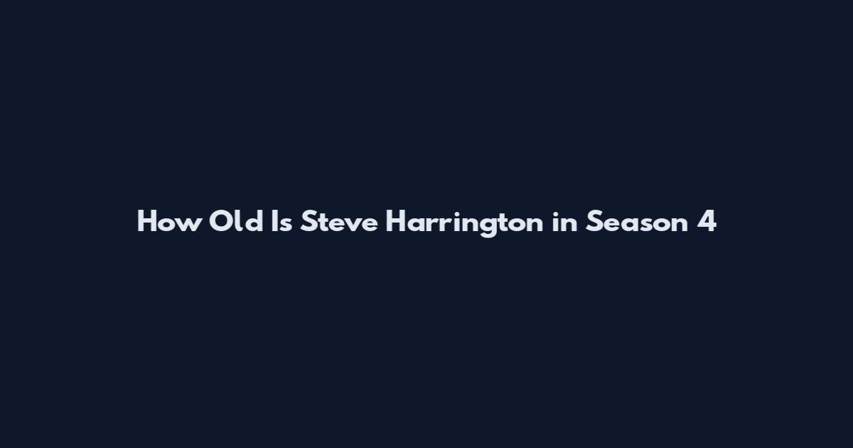 How Old Is Steve Harrington in Season 4