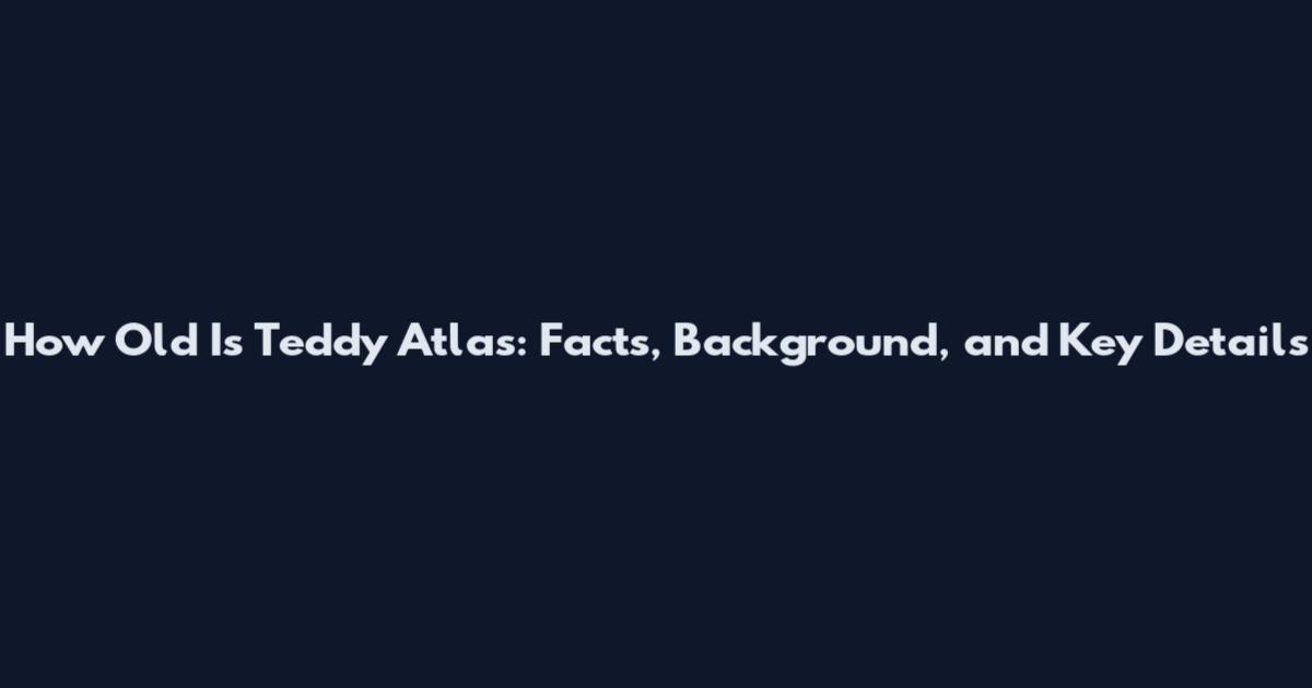 How Old Is Teddy Atlas: Facts, Background, and Key Details