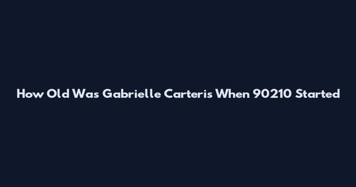 How Old Was Gabrielle Carteris When 90210 Started