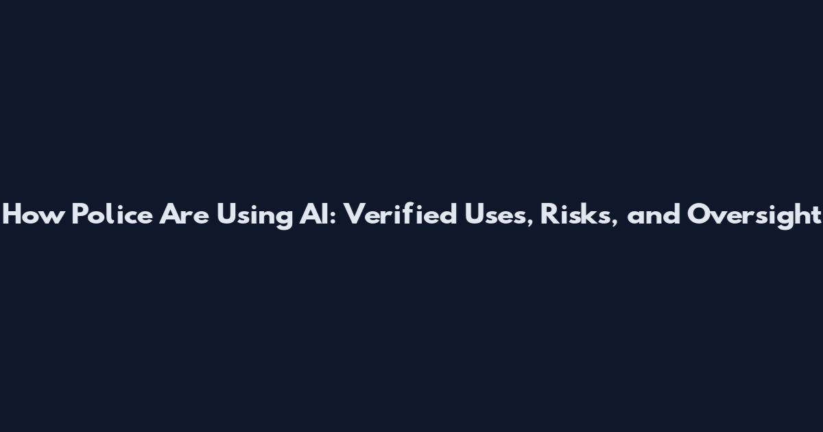 How Police Are Using AI: Verified Uses, Risks, and Oversight
