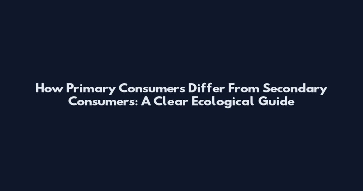How Primary Consumers Differ From Secondary Consumers: A Clear Ecological Guide