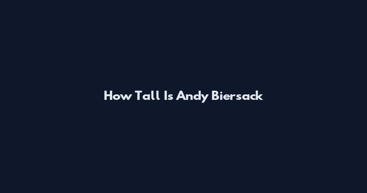 How Tall Is Andy Biersack