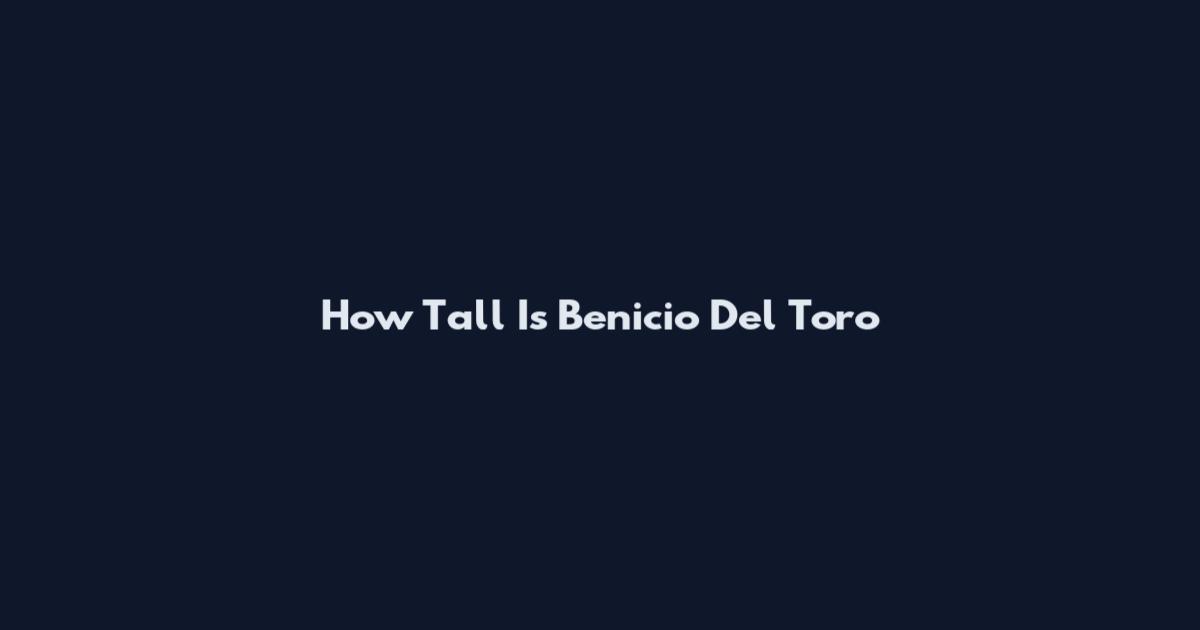 How Tall Is Benicio Del Toro