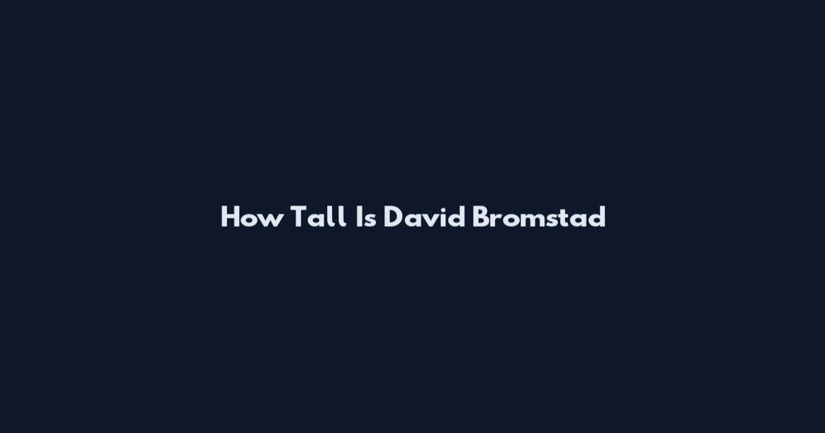 How Tall Is David Bromstad