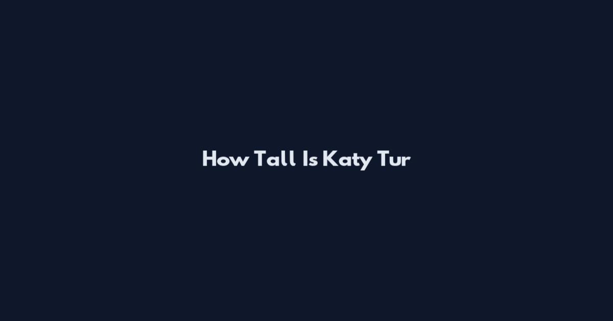 How Tall Is Katy Tur