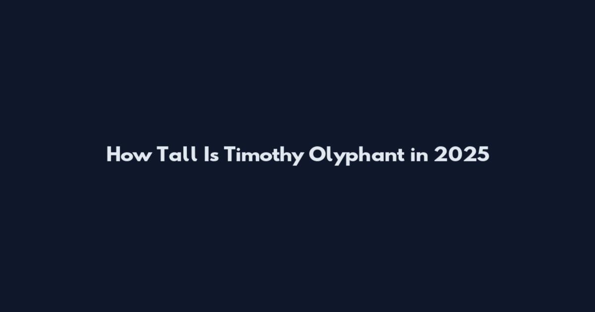 How Tall Is Timothy Olyphant in 2025