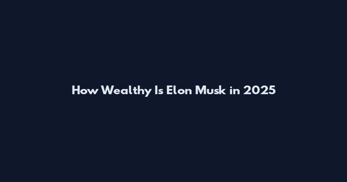 How Wealthy Is Elon Musk in 2025