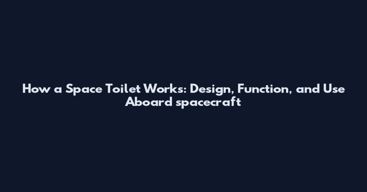 How a Space Toilet Works: Design, Function, and Use Aboard spacecraft