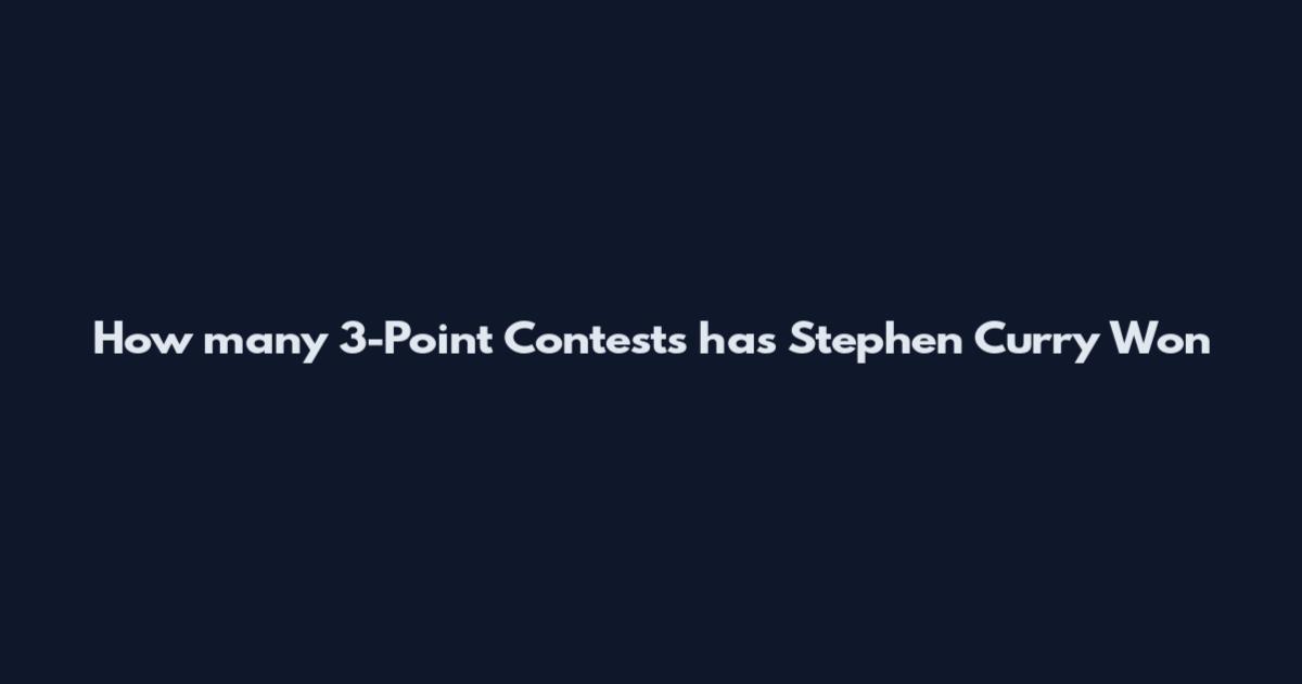 How many 3-Point Contests has Stephen Curry Won