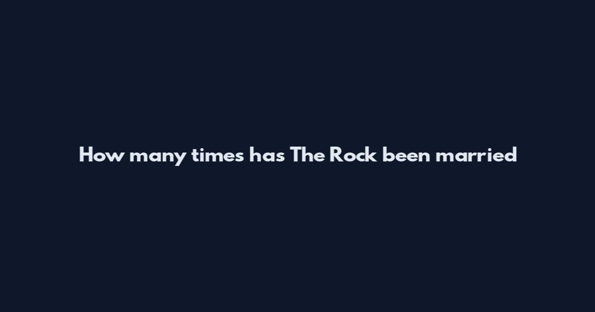 How many times has The Rock been married