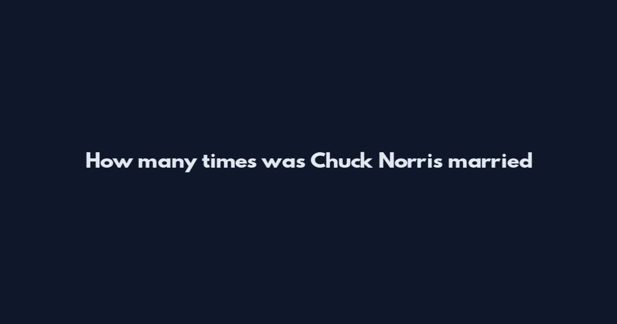 How many times was Chuck Norris married