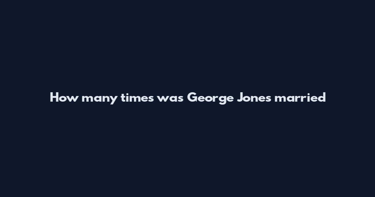 How many times was George Jones married
