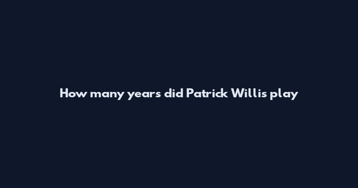 How many years did Patrick Willis play