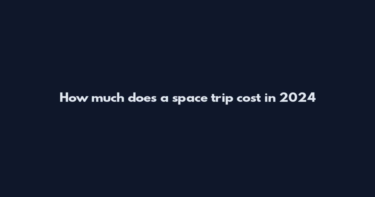 How much does a space trip cost in 2024