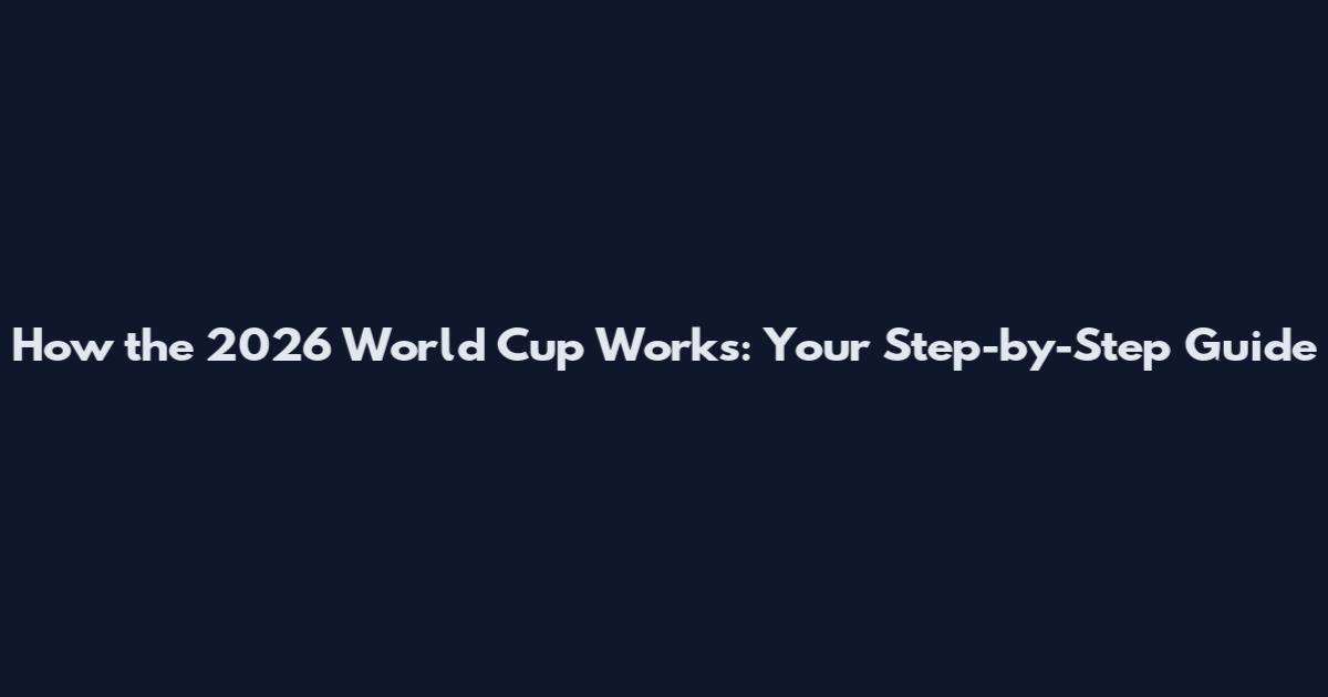 How the 2026 World Cup Works: Your Step-by-Step Guide