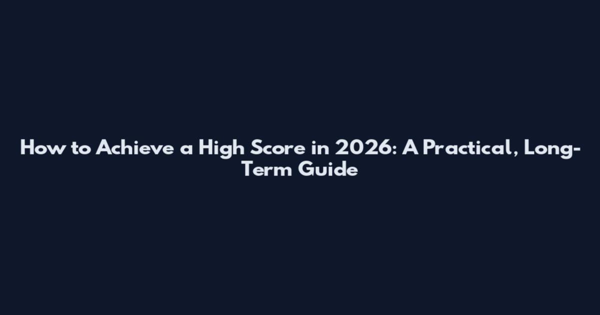 How to Achieve a High Score in 2026: A Practical, Long-Term Guide